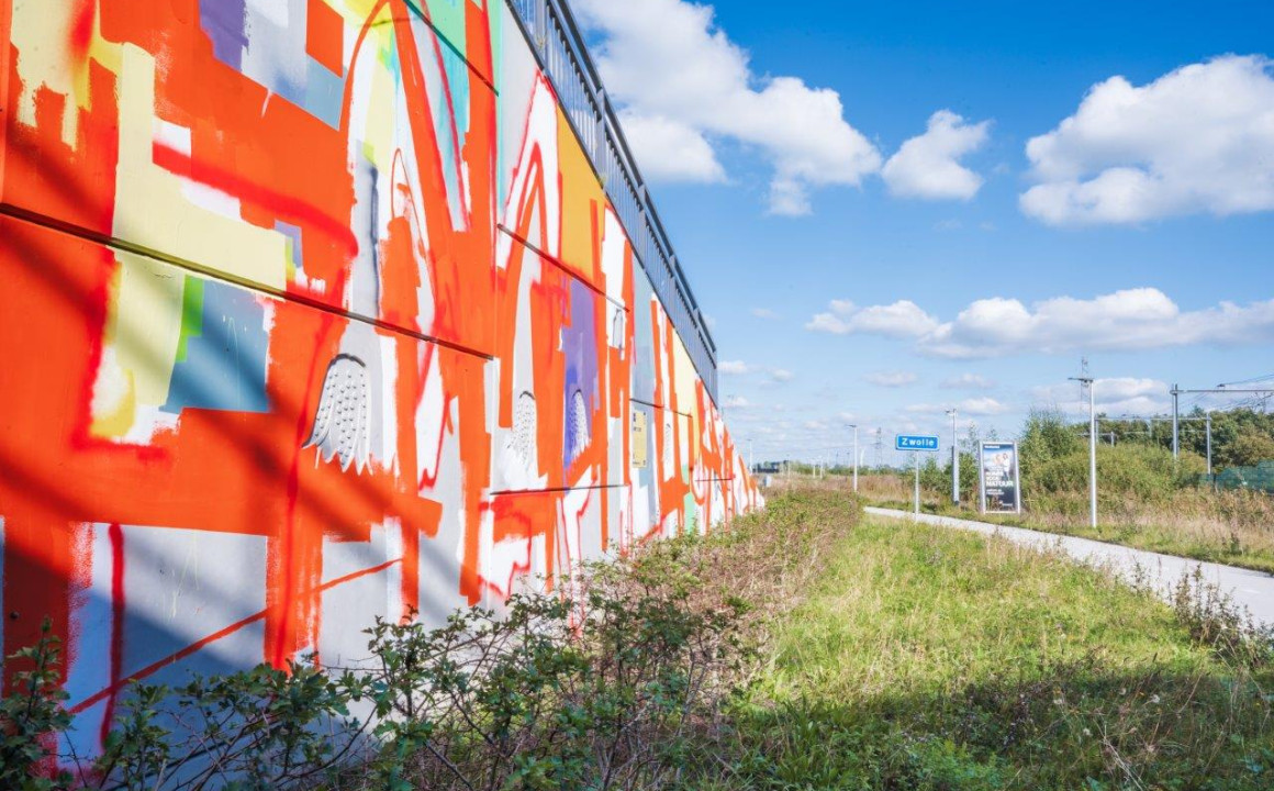 Museum Mural - Streetart door Kenneth Letsoin a.k.a. Naamloozz