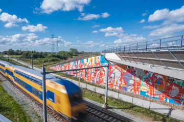 Museum Mural - Streetart door Kenneth Letsoin a.k.a. Naamloozz